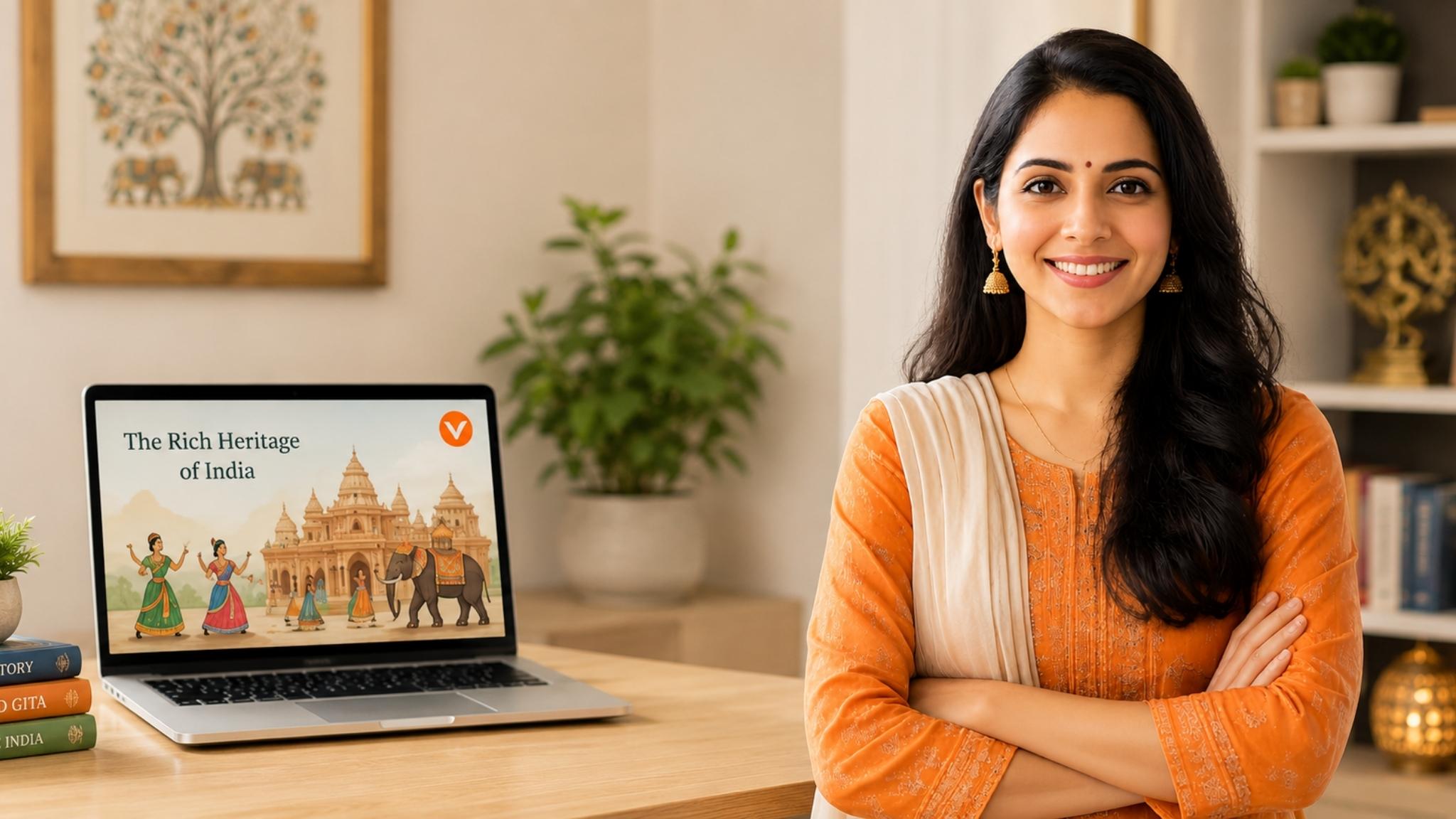 Vatoto.live teacher guiding children in online Indian culture classes